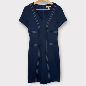 Brooks Brothers Womans Ponte Dress Navy Red Fleece Tag Size XS